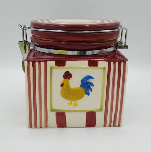 MSRF Inc Rooster Chicken Country Kitchen Ceramic Canister Vintage - Picture 3 of 12